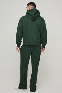 Chándal de Hip Hop de peso pesado para hombre de alta calidad 100%, conjunto de 2 piezas holgado liso con hombro caído de gran tamaño, Color sólido - Product Image 5