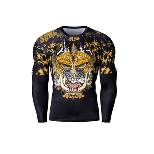 Manufacturer OEM Rash Guard Men Sublimation Printed Spandex Bjj Rash Guard MMA <b>Rashguard</b> Compression Shirts - Product Image 5