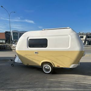 Mini-caravane moderne personnalisée en forme de larme, en aluminium léger, compacte, pour le voyage et le camping - Product Image 1