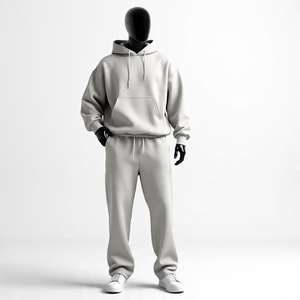 Survêtements en coton personnalisés directement de l'usine, confortables et légers pour la course à pied, ensemble de survêtements et de sweats à capuche pour hommes en 2 pièces - Product Image 6