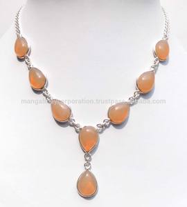 Fantaisie Multi Couleur Hydro Quartz 2x5mm Poire Coupe Gemmes Collier 925 En Argent Sterling Bijoux Faits À La Main pour Cadeau De Mère Femme Cadeau - Product Image 3