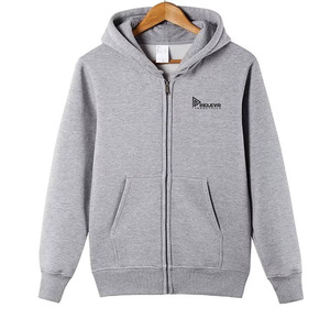 เสื้อมีฮู้ดผ้าคอตตอนมีหลายสีแบบเรียบสำหรับผู้ชายเสื้อมีซิปแบบ100% หนาโลโก้ฝรั่งเศส - Product Image 1