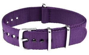 Bracelet de montre sport unisexe N177 violet en nylon respirant, 18-22 mm, boucle en acier inoxydable résistante à l'eau, 27 cm, léger - Product Image 6