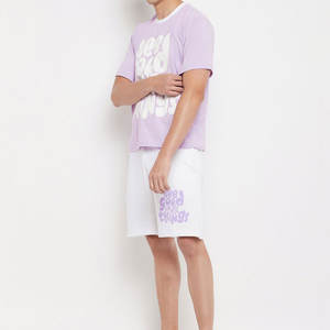 2023 gros personnalisé hommes été deux pièces coton à manches courtes survêtements ensembles t-shirt et court ensemble pour hommes - Product Image 4