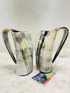 Ensemble de gobelets à café et à bière de Style animal de corne de buffle Viking poli de Falak World Export India - Product Image 3