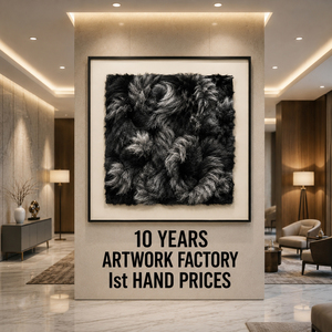 Black Grey <b>Canvas</b> Wall Art Modern Textured <b>Framed</b> Custom Paintings Hand-Finished Mixed Media Raised Relief Texture <b>for</b> Living - Product Image 1