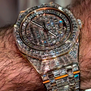 High Quality Customizable Iced Diamond Lab Grown <b>Men's</b> Watch Water Resistant Hip Hop Stainless Steel <b>White</b> <b>Gold</b> Glass Business - Product Image 4