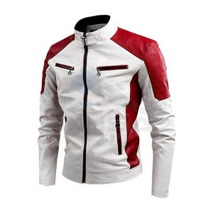 Chaqueta de Motociclismo para Hombre, Doble Propósito, Deportiva, Transpirable, Protectora, para Carretera, Blanca y Roja - Product Image 1