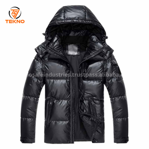 Doudoune d'hiver pour hommes, nouvelle conception, grande taille, couleur unie brillante, veste chaude surdimensionnée décontractée, en nylon, service OEM - Product Image 5