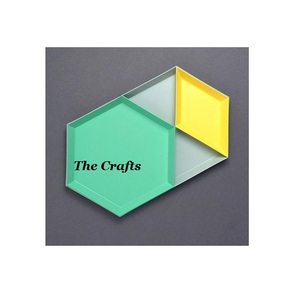 Bandeja de servicio de madera de diseño admirable con asas de metal plateado Bandeja de comida y chocolate de primera calidad para accesorios de hotel - Product Image 2