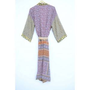 <b>Women's</b> Vintage Silk Kimono <b>Robe</b> Floral Bathing Gown for Summer Bikini Cover up Dressing Gown for Autumn Spring for Bridesmaid - Product Image 6