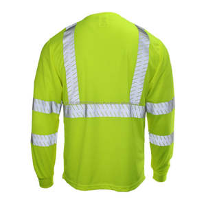 Camiseta de Trabajo Transpirable de Manga Corta y Larga de Alta Visibilidad con Reflectivo para Seguridad Vial para Hombre - Product Image 3