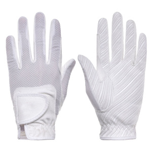 Gants d'équitation en peau de mouton gris, moufle bleu marine, ensemble de gants de toilettage - Product Image 6