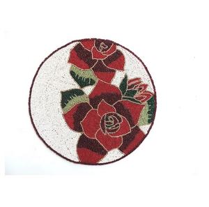 New Design Flower Shape Multi Color Embroidered Glass Beads Placemats Direct Factory Sale From India Wholesale Price - Product Image 5