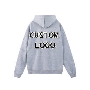 เสื้อฮู้ดแขนยาวสำหรับผู้ชาย, เสื้อมีฮู้ดแฟชั่นฤดูหนาวผ้าฝ้าย100% นิ่มน้ำหนักเบาออกแบบลายนูนมีซิปแบบปัก - Product Image 6