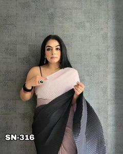Indian Boutique tradicional exclusiva Faux Georgette Saree elegante nupcial boda fiesta desgaste blusa mujeres niñas Digital impreso - Product Image 2