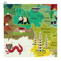 Rompecabezas de mapa de papel educativo de 35 piezas, rompecabezas de piso de China para niños