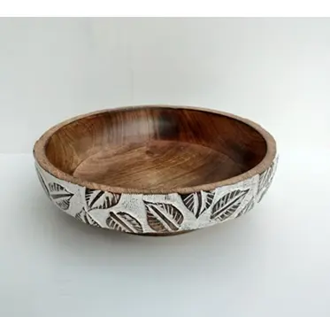Thy colmar set mangkuk kayu yang indah kerajinan tangan desain khusus untuk melayani roti bawang putih di peralatan makan di restoran