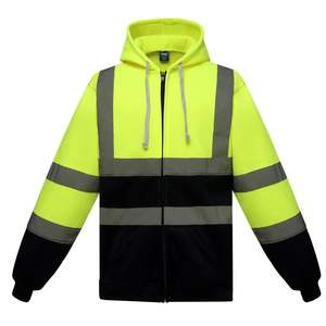 Sudadera con capucha de lana cálida para exteriores de alta visibilidad con logotipo personalizado OEM, ropa reflectante de seguridad vial de poliéster - Product Image 6