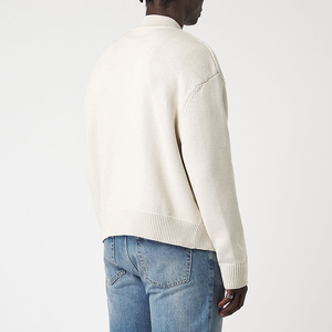 Pull en tricot à col en O personnalisé pour hommes, pull en laine et cachemire à fermeture éclair avec décoration à boutons, fermeture d'hiver - Product Image 6