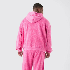 Ensembles de survêtements délavés à l'acide de haute qualité pour hommes, pantalons de survêtement en molleton, logo personnalisé, respirant, léger et écologique, OEM - Product Image 3