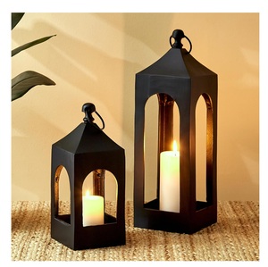 Metal y vidrio de diseñador dorado antiguo para el hogar y la boda iluminación de mesa decoración velas linternas - Product Image 4