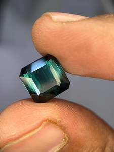 Pierre précieuse octogonale facettée en indigolite naturelle pour la fabrication de bijoux, origine NA - Product Image 4