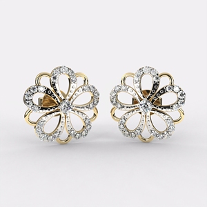 Meilleurs tarifs Bijoux en or 14 carats de qualité supérieure Vente en gros Boucles d'oreilles en diamant de l'Inde Diamants cultivés en laboratoire Qualité DEF VVS Certifiée IGI - Product Image 3