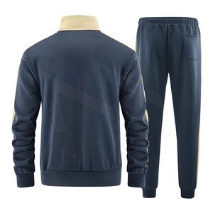 Survêtements vente en gros fermeture éclair à manches longues vêtements de sport couleur différente personnaliser impression de logo hommes survêtement - Product Image 2