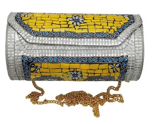 Bolso de Mano Tipo Clutch con Mosaico Real para Novias, con Aspecto Brillante y Elegante para Atuendos Tradicionales y de Lujo, a Precio de Mayoreo - Product Image 1