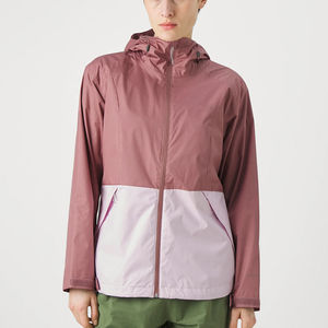 Veste coupe-vent femme haute qualité 100% Nylon léger pleine fermeture éclair tissu satiné imperméable exclusif pour les femmes porter - Product Image 2