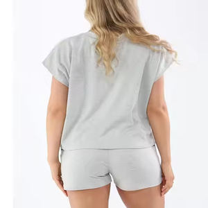 Latest Style Casual Clothing Women Shorts Set New Arrival Women Two Pieces Short Sleeve T-shirt with Shorts Sets - Product Image 4