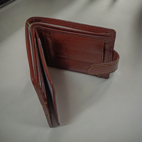 Portefeuille homme en cuir véritable à double pli avec fermoir, blocage RFID, en cuir pleine fleur, fin et long, porte-cartes sécurisé grande capacité