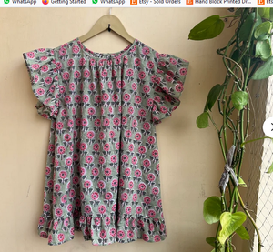 Main bloc imprimé femmes haut d'été décontracté Floral coton Blouse avec broderie à la main vêtements d'extérieur courts - Product Image 2