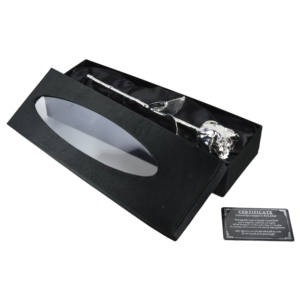 La vraie fleur de Rose éternelle plaquée or 24K et les feuilles à l'intérieur pour le cadeau de la saint-valentin artisanat de fleur en métal avec Base - Product Image 2