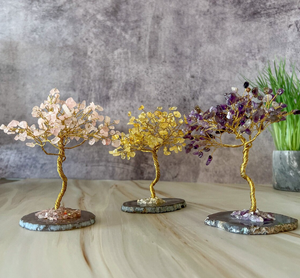 Meilleure qualité Offre Spéciale en vrac arbre naturel Multi pierres précieuses arbre en cristal enveloppé de fil de fer décoration de la maison cadeau - Product Image 4