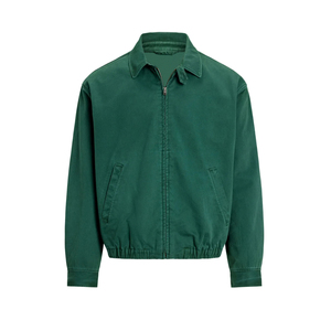 Chaqueta de mezclilla en blanco de algodón de alta calidad para hombre, chaqueta de trabajo universitaria de mezclilla con lavado ácido Vintage personalizada con cremallera completa - Product Image 1