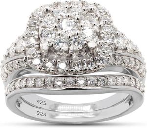 Anillo de Compromiso y Matrimonio Heavenly Cushion Halo, Plata de Ley, Moissanita, Engaste de Canal, Anillos de Regalo, India, Fiestas, Aniversarios - Product Image 4