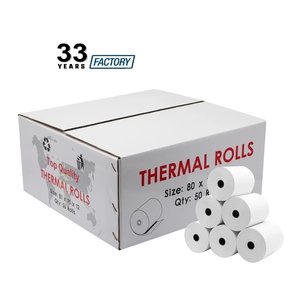 Rollo de papel térmico directo de fábrica, papel de caja registradora, 80mm, 57mm, para recibo de cajero, POS, cajero, banco, rollo de papel térmico - Product Image 1