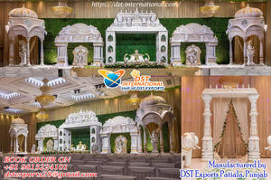 Big Bash Décor de scène de mariage indien du sud Grand Manavarai Kalyana Mandapam Unique Sri Lanka Poruwa Cérémonie de mariage Mandap - Product Image 6