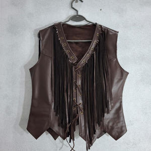 2025 tendance sur mesure femmes Western cuir gilet nouvelle conception sans manches os perlé Style en cuir véritable Denim bouton - Product Image 5