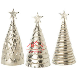 Dernier design Ornement décoratif de Noël fini doré Ornement décoratif de Noël en métal martelé Sculpture de table - Product Image 5