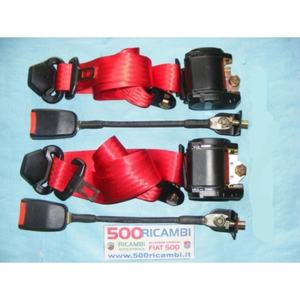 Ceintures de sécurité avant FIAT 500 D F L R rouges avec rétracteur à 3 points, dispositifs de sécurité automobile - Product Image 1