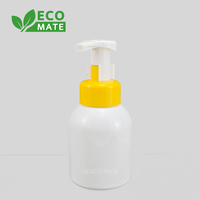Bouteilles à pompe à mousse de savon transparentes blanches en HDPE de 300ml avec pompe moussante et bouchon de bouteille de lavage du visage