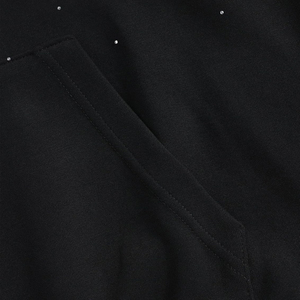 เสื้อฮู้ดดี้ครอปผ้าฝรั่งเศสเทอร์รี่คอตตอนพิมพ์ลายสกรีนสตรีทแวร์แบบยูนิเซ็กซ์ ขอบตัดดิบ ล้างสีแบบสโตนวอช ประดับคริสตัล สำหรับผู้ชาย - Product Image 4