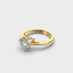 Anillo de compromiso romántico de oro sólido de 14K para mujer de 1,00 quilates, corte de corazón, Diamante cultivado en laboratorio, joyería fina, regalo de San Valentín de aniversario - Product Image 3