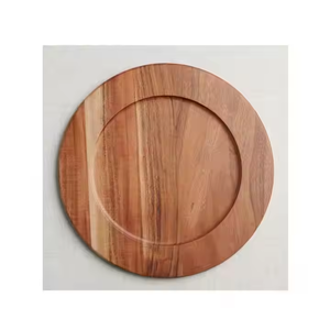 Assiette ronde en bois d'acacia personnalisée faite à la main en toute sécurité par l'artisanat en croissant - Product Image 2