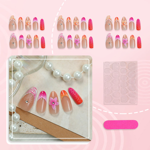 Vừa Tái Sử Dụng ABS Nhân Tạo Pháp Nail Set DIY Press-On Móng Tay 3D Flower <span class=keywords><strong>Shell</strong></span> Móng Tay Giả Cho Phụ Nữ Hoa Móng Tay - Product Image 2