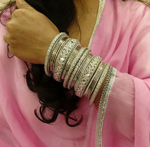 Haute qualité indien oxydé Bracelet Bracelet ensemble pour femmes Antique CZ cristal strass bracelets ensemble mode déclaration bijoux - Product Image 5