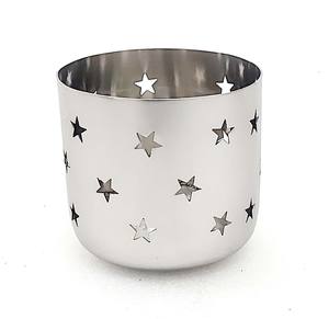 Porte-bougie votif en acier inoxydable poli miroir moderne, fabriqué à la main, découpe au laser, taille personnalisée, décoration de Noël pour la maison - Product Image 1